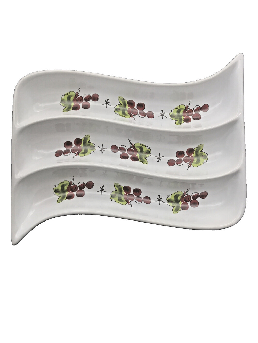 Olive Serving Tray California Pantry Julia Junkin Divided Dish Hand Painted 8"